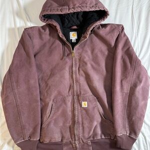 Carhartt Maroon Hooded Zip Jacket